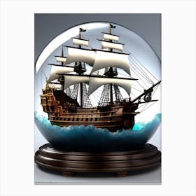 Ship In A Globe Canvas Print