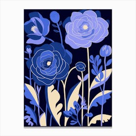 Blue Flower Illustration Lisianthus 3 Canvas Print
