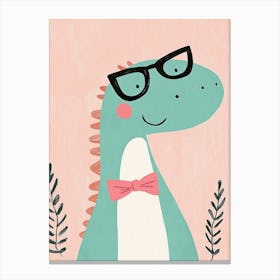 Dinosaur With Glasses Canvas Print