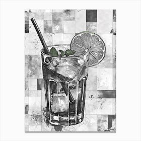 Linework Sketch Of A Mojito Canvas Print