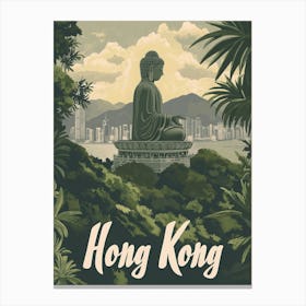 Aihrgdesign A Mid Century Modern Travel Poster For Hong Kong 2 Canvas Print