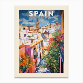 Seville Spain 3 Fauvist Painting Travel Poster Canvas Print