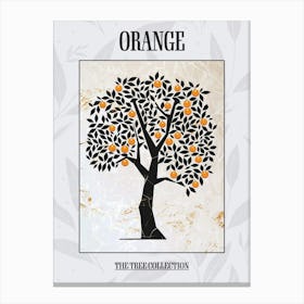 Orange Tree Simple Geometric Nature Stencil 1 Poster Canvas Print