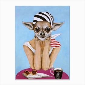 Bistro Chihuahua Canvas Print