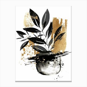 Gold And Black Painting 2 Canvas Print