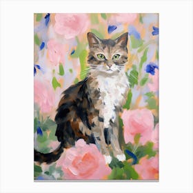 A Manx Cat Painting, Impressionist Painting 4 Canvas Print