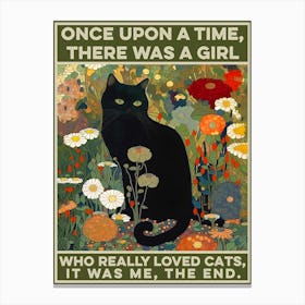 Once Upon A Time There Was A Girl Who Liked Cats Kilmt Cat Garden Canvas Print