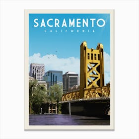 Sacramento California Travel Poster Canvas Print