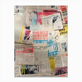 Newspaper Collage Canvas Print