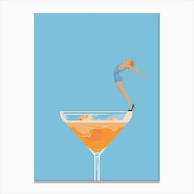 Girl In A Cocktail Canvas Print