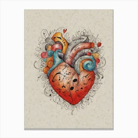 Heart Of Music 8 Canvas Print