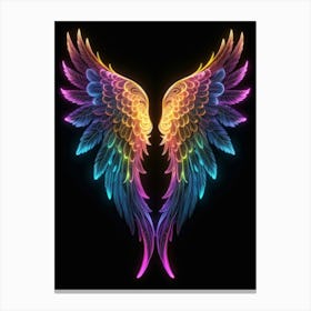 Neon Angel Wings 23 Canvas Print