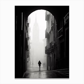 Oviedo, Spain, Black And White Analogue Photography 1 Canvas Print