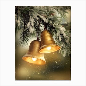 Christmas Bells On A Christmas Tree Canvas Print