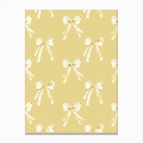 Yellow Coquette Bows 2 Pattern Canvas Print