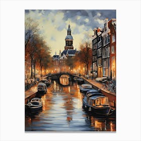 Amsterdam At Night Canvas Print