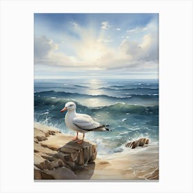 Bird And Ocean Canvas Print