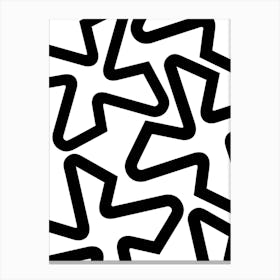 Black And White Geometric Pattern 1 Canvas Print