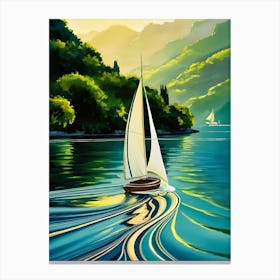 Sailboat On The Lake 1 Canvas Print