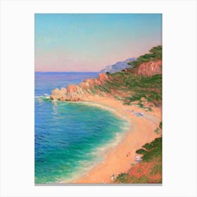 Cala Estreta Beach Costa Brava Spain Monet Style Canvas Print