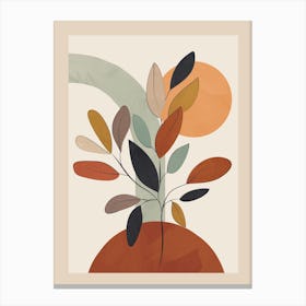 Abstract Art Minimal Plant Shapes Canvas Print