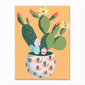 Easter Cactus Plant Minimalist Illustration 10 Canvas Print