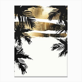 Gold Palm Trees 1 Canvas Print