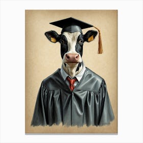 Graduation Cow Canvas Print 1 Canvas Print