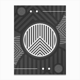 Abstract Geometric Glyph Array in White and Gray n.0022 Canvas Print