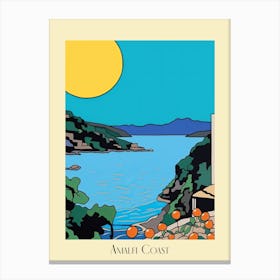 Poster Of Minimal Design Style Of Amalfi Coast, Italy 3 Canvas Print