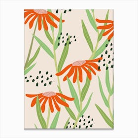 Orange Daisies Matisse Style Canvas Print