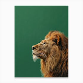 Animal Lion In The Green Room Canvas Print