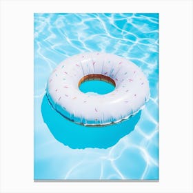 White Donut Pool Float Canvas Print