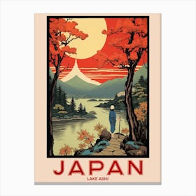 Lake Ashi, Visit Japan Vintage Travel Art 1 Canvas Print