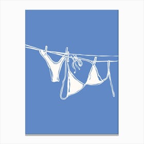 Blue Bikinis On Clothesline Lienzo