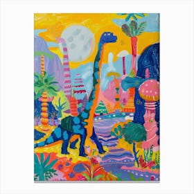 Colourful Abstract Dinosaur Pattern Painting Canvas Print