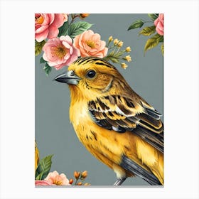 Birds And Flowers Canvas Print