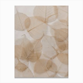 Beige Leaves Canvas Print