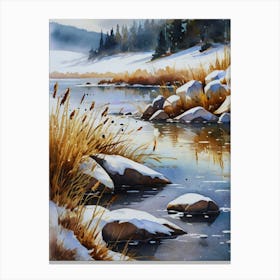 Winter Landscape Painting 15 Canvas Print