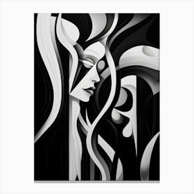 Unity Abstract Black And White 3 Canvas Print