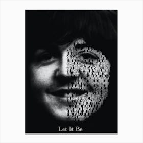Let It Be The Beatles Paul Mccartney Text Art Canvas Print