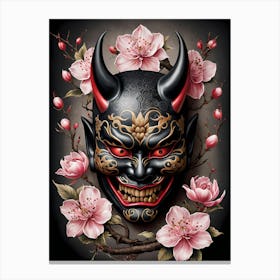 Floral Irezumi The Traditional Japanese Tattoo Hannya Mask (14) Canvas Print