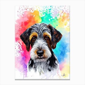 German Wirehaired Pointer Rainbow Oil Painting dog Canvas Print