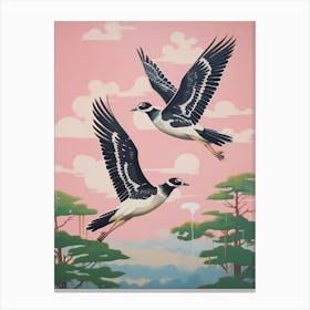 Vintage Japanese Inspired Bird Print Lapwing 2 Canvas Print