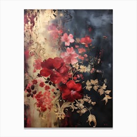 Vintage Dark Flowers 1 Canvas Print