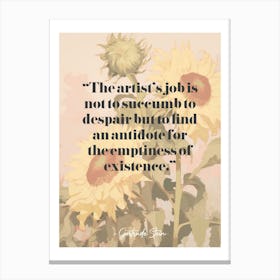 Art Quote By Gertrude Stein Canvas Print