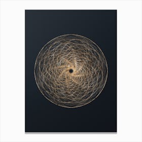 Abstract Geometric Gold Glyph on Dark Teal n.0276 Canvas Print