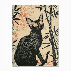 Cornish Rex Cat Japanese Illustration 3 Canvas Print