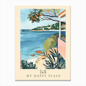 My Happy Place Perth 4 Travel Poster Canvas Print
