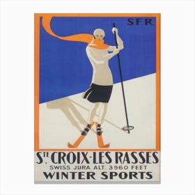 St Croix Switzerland Winter Sports Poster Canvas Print